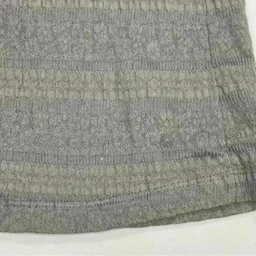 FREE PEOPLE Gray Textured Knit Fitted Criss Cross Back Dress Sz Medium